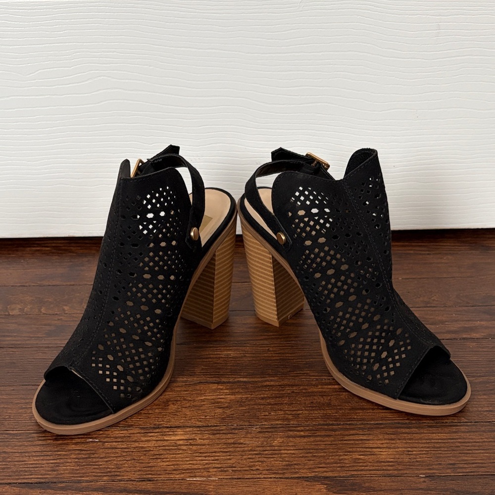 DV by Dolce Vita Black and Tan Heeled Sandals